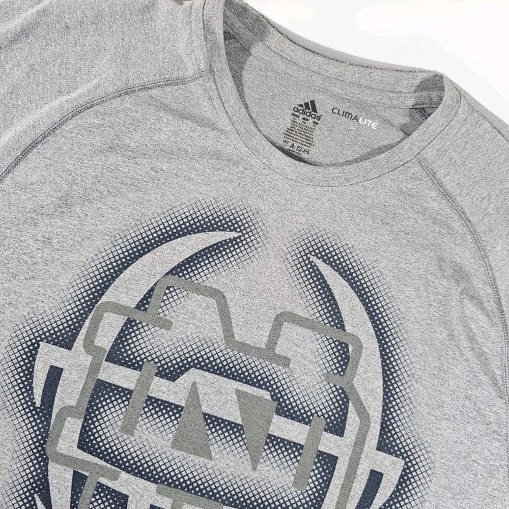 Adidas‎ Climalite Notre Dame Shirt Mens XL Gray Graphic Performance Training